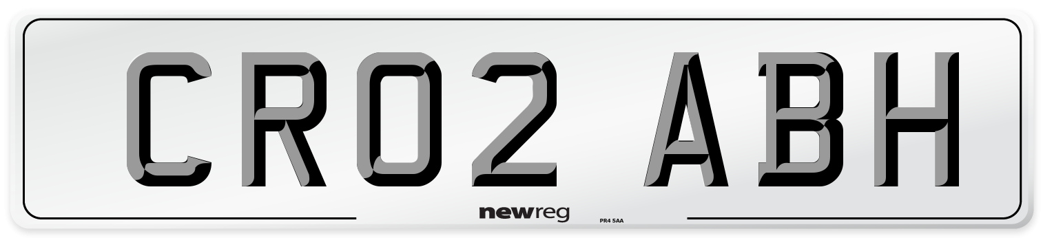 CR02 ABH Number Plate from New Reg